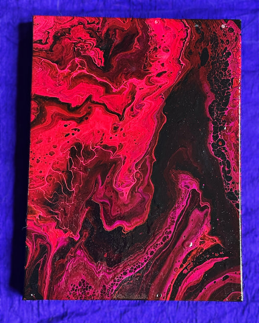 Mystic Pink Acrylic Pour Painting